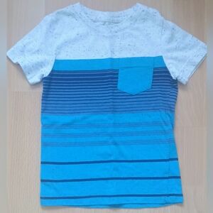 Cat & Jack Blue and White Striped Tee 3T